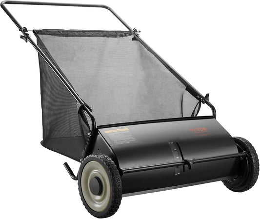 VEVOR Push Lawn Sweeper - 21" & 26" Leaf Collector