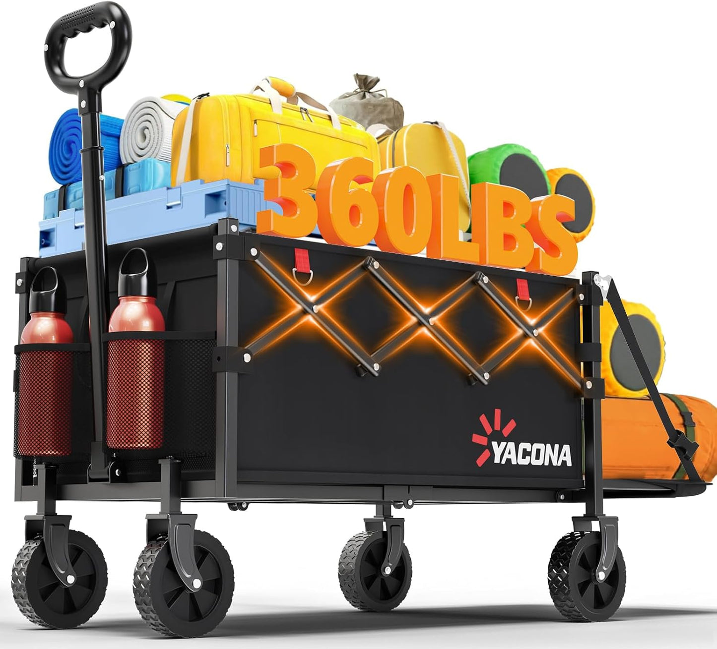 Foldable Utility Wagon Cart with Wheels - 300L/400L