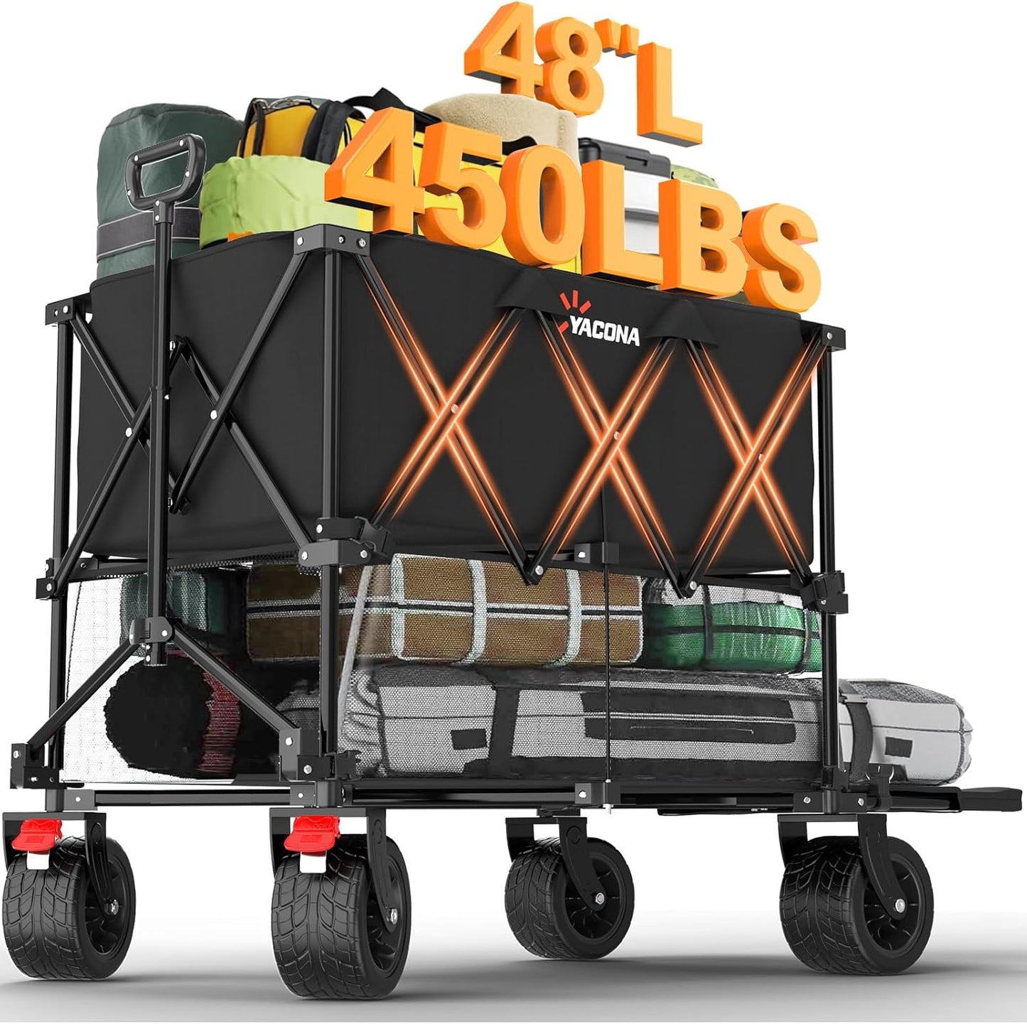 Foldable Utility Wagon Cart with Wheels - 300L/400L
